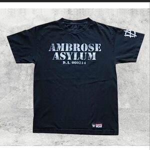 WWE Dean Ambrose Asylum T-Shirt Black & White Graphic Tee Size Medium 2000s